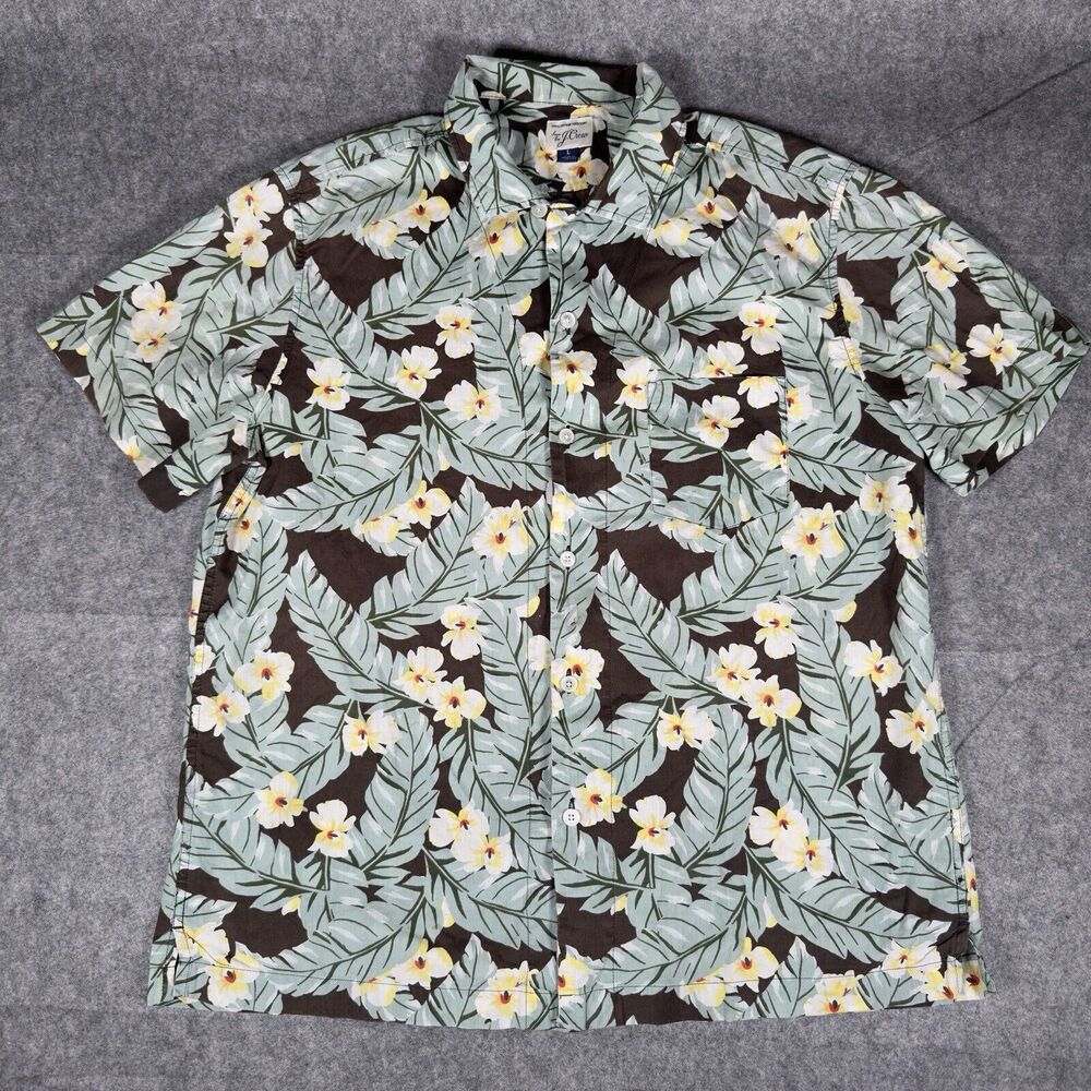 J Crew floral button up short sleeve shirt Size L